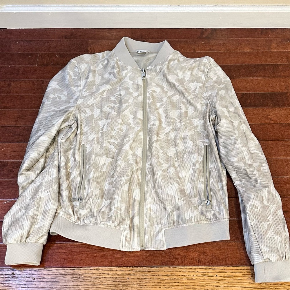Zara Man Sand Camo Bomber Jacket